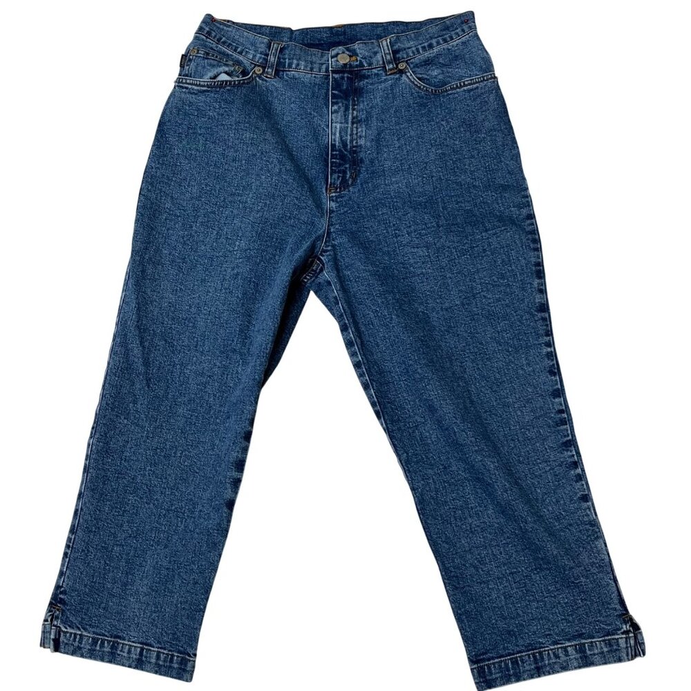 Lauren Jeans Co. Womens sz 10 Med Blue  Denim Cropped Straight Leg Jeans Stretch